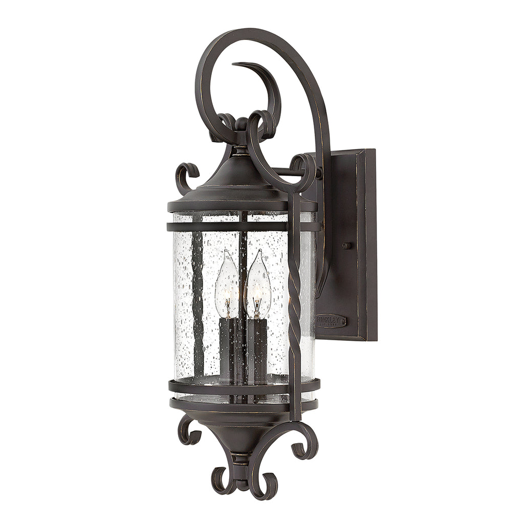 Hinkley Casa 2 Light Wall Lantern in Olde Black
