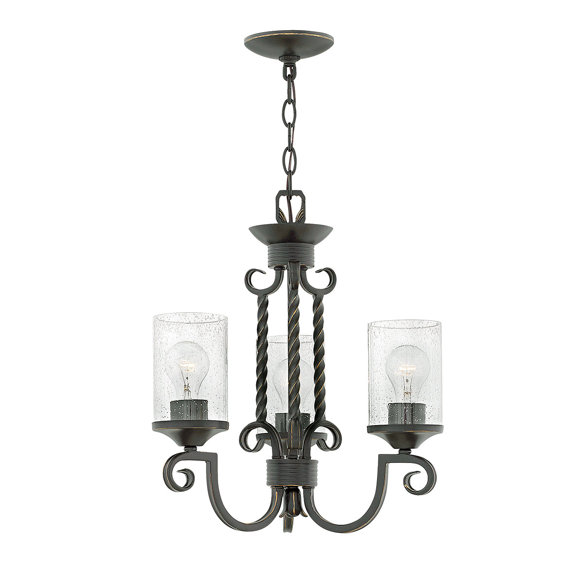 Hinkley Casa 3 Light Chandelier in Olde Black
