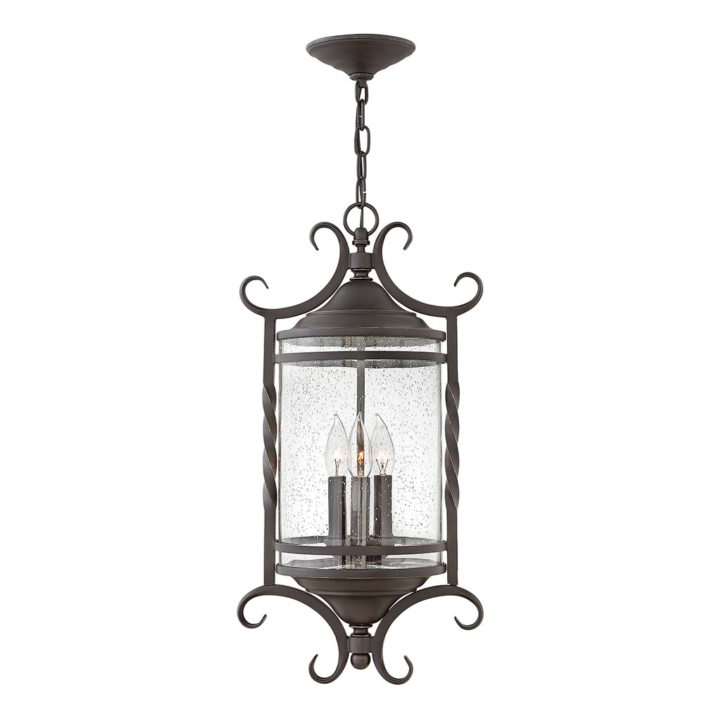 Quintiesse Casa 3 Light Chain Lantern Olde Black