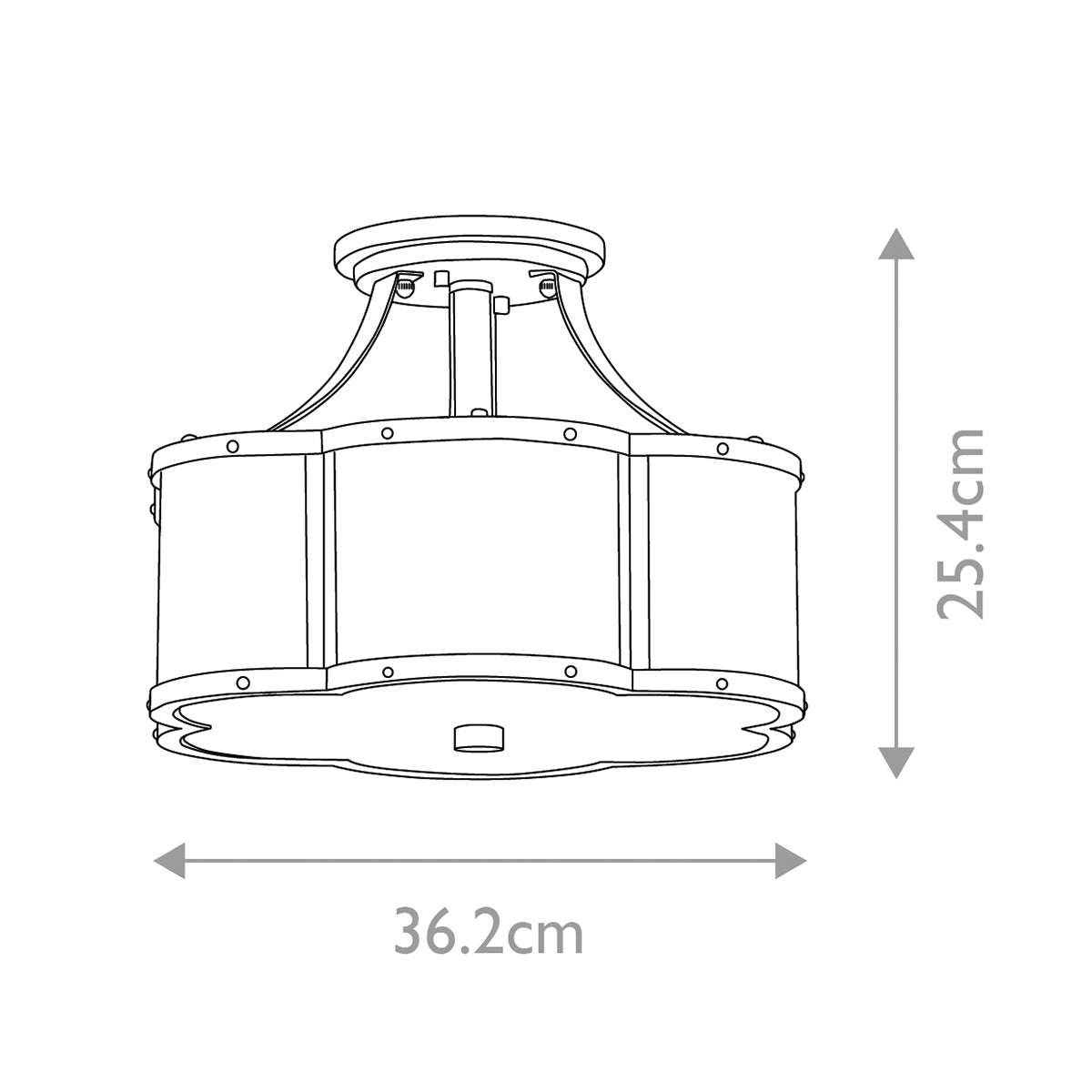 Quintiesse Chance 2 Light Semi-Flush in Polished Nickel with Polished White