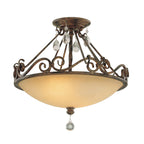 Feiss Chateau 2 Light Semi Flush Ceiling Light in Mocha Bronze