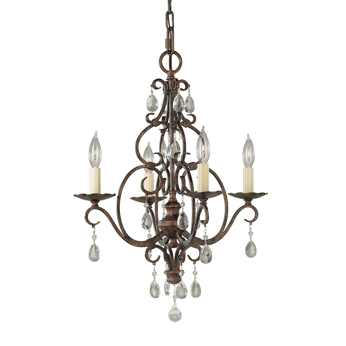 Feiss Chateau 4 Light Chandelier in Mocha Bronze