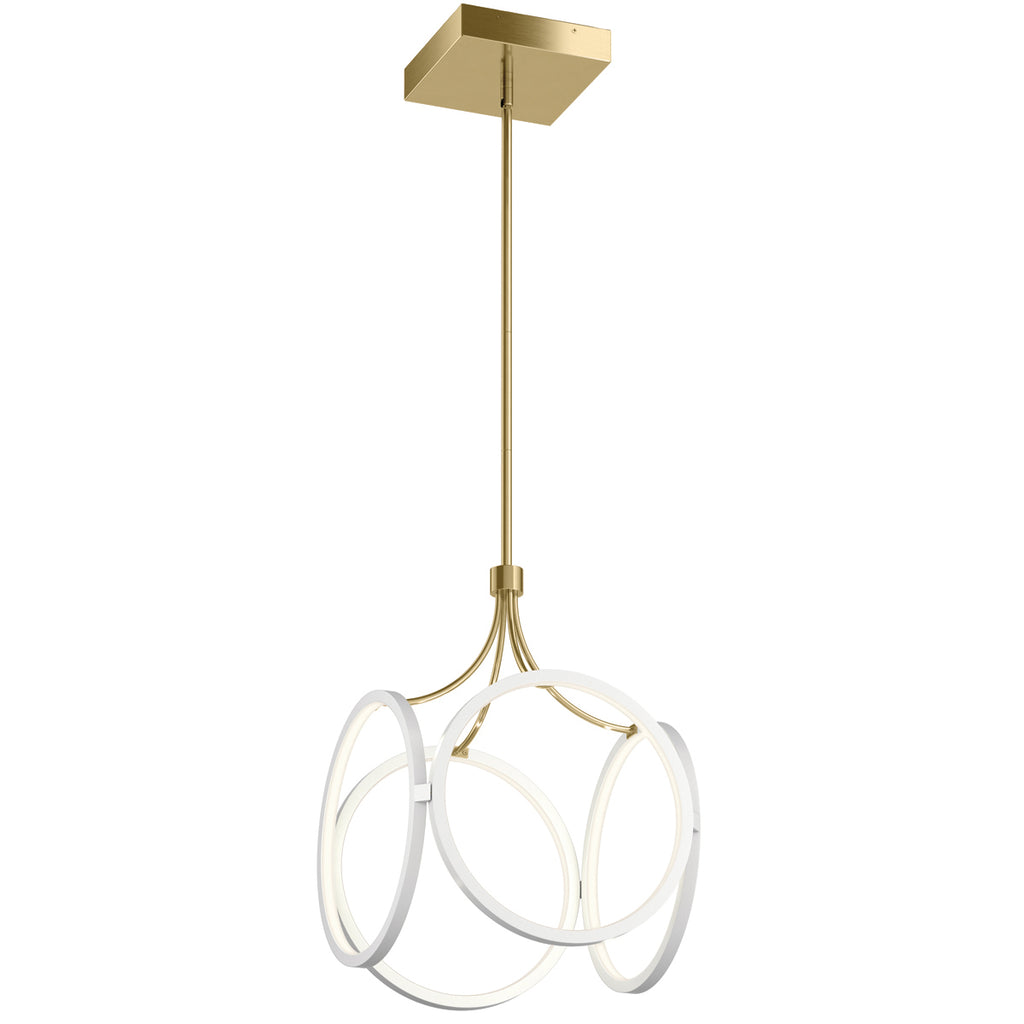 Quintiesse Ciri LED Pendant  in White with Champagne Gold 
