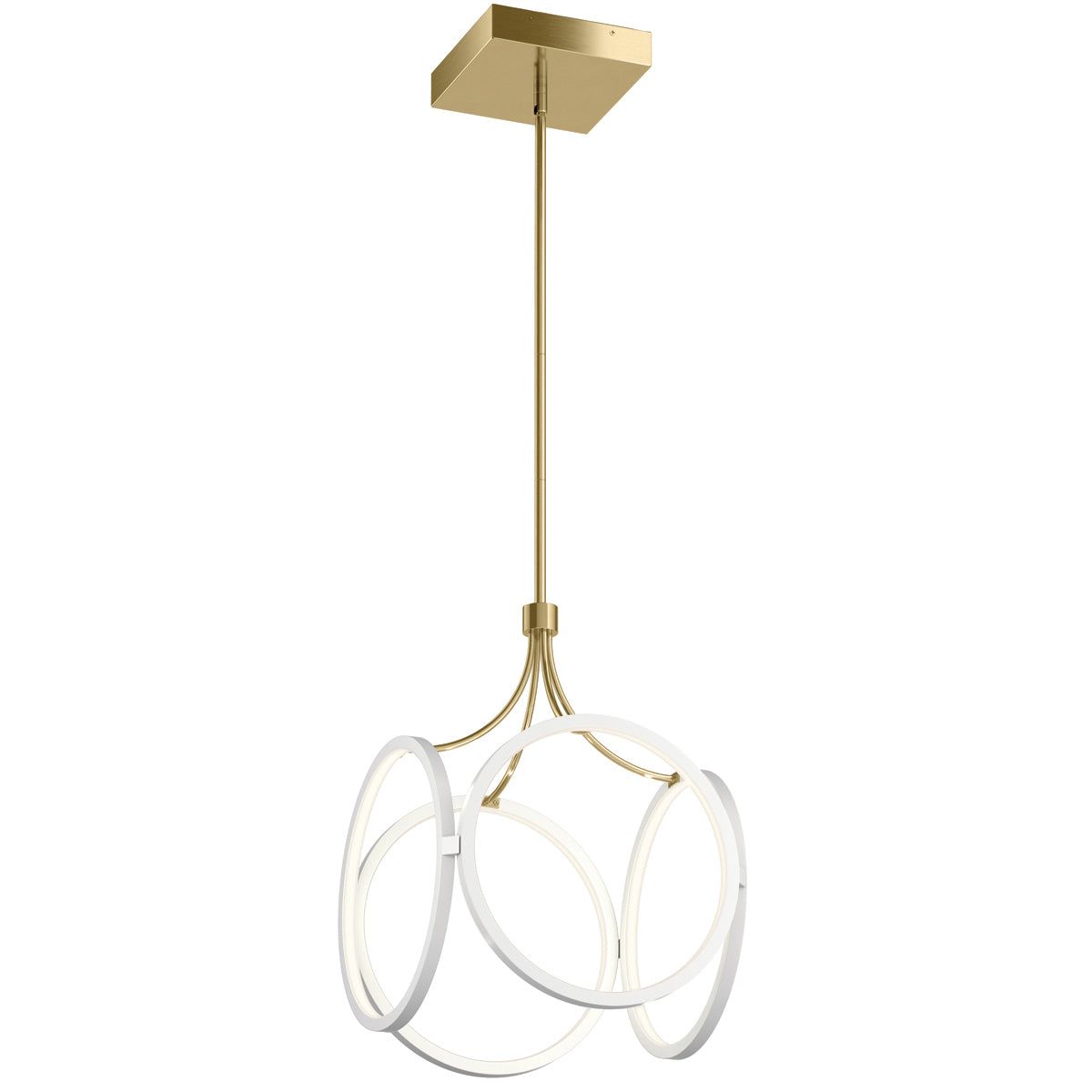 Quintiesse Ciri LED Pendant  in White with Champagne Gold 