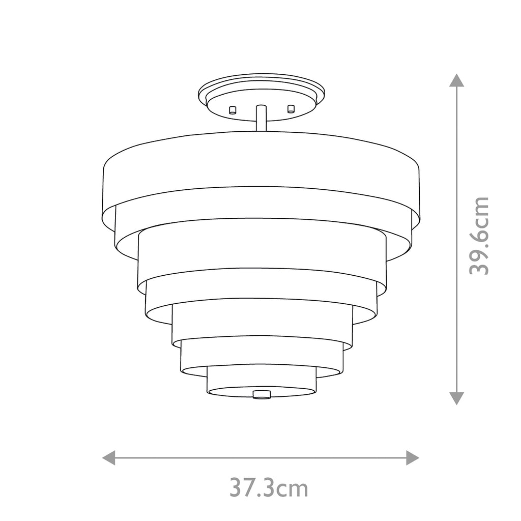 Quintiesse Echelon 3 Light Semi-Flush in Heritage Brass