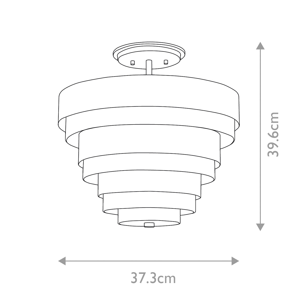 Quintiesse Echelon 3 Light Semi-Flush in Heritage Brass