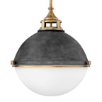 Quintiesse Fletcher Large 3 Light Pendant Light Heritage Brass Aged Zinc