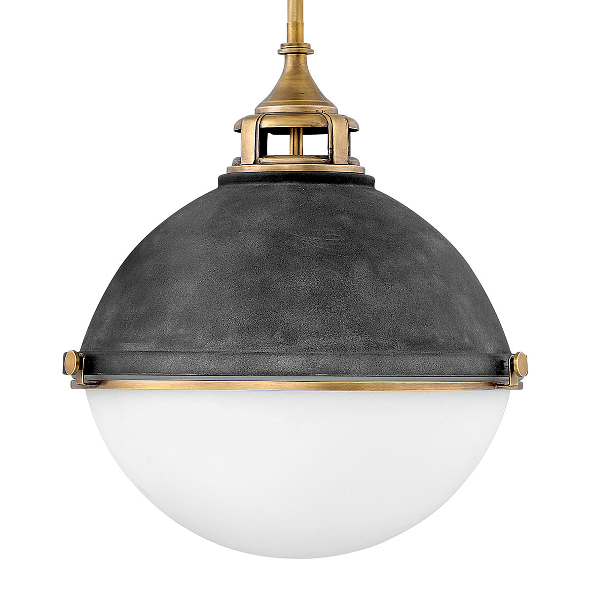 Quintiesse Fletcher Large 3 Light Pendant Light Heritage Brass Aged Zinc