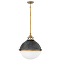 Quintiesse Fletcher Large 3 Light Pendant Light Heritage Brass Aged Zinc
