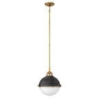 Quintiesse Fletcher Medium 2 Light Pendant Light Heritage Brass Aged Zinc