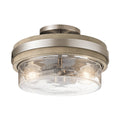 Kichler Grand Bank 2 Light Semi Flush Ceiling Light in Distressed Antique Grey