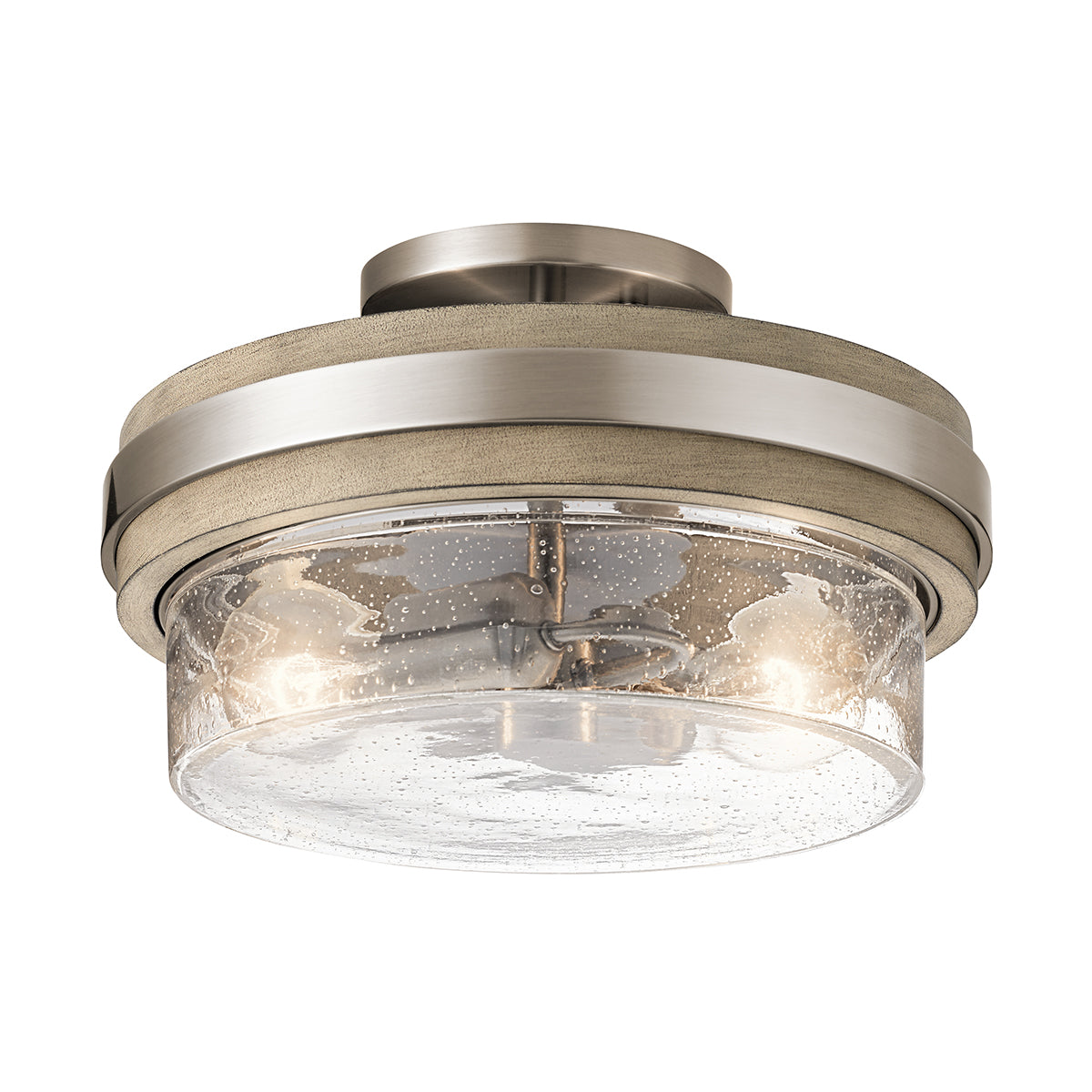 Kichler Grand Bank 2 Light Semi Flush Ceiling Light in Distressed Antique Grey