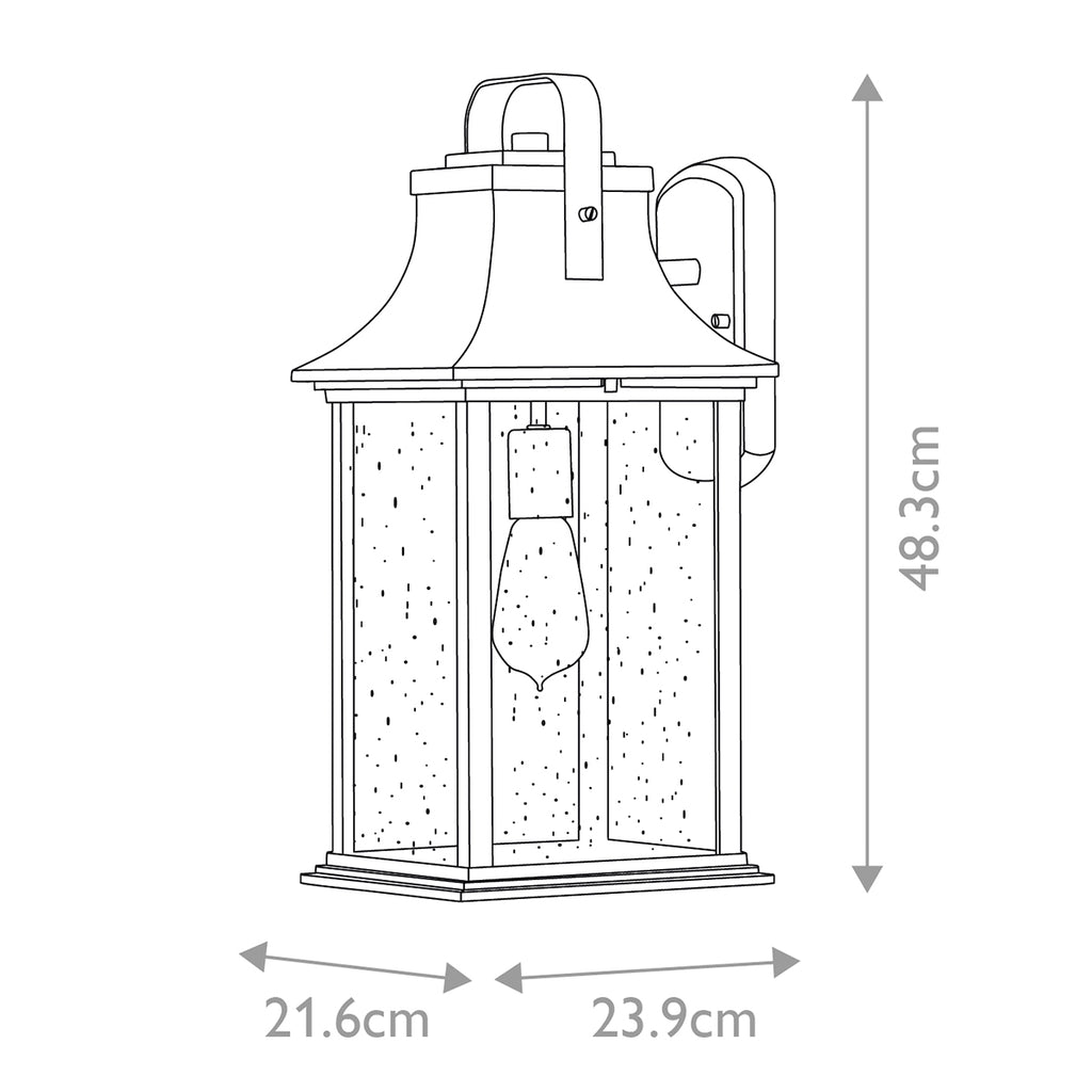 Quintiesse Grant Outdoor Large Wall Lantern in Burnished Bronze