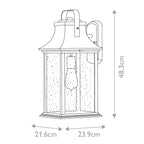 Quintiesse Grant Outdoor Large Wall Lantern in Burnished Bronze