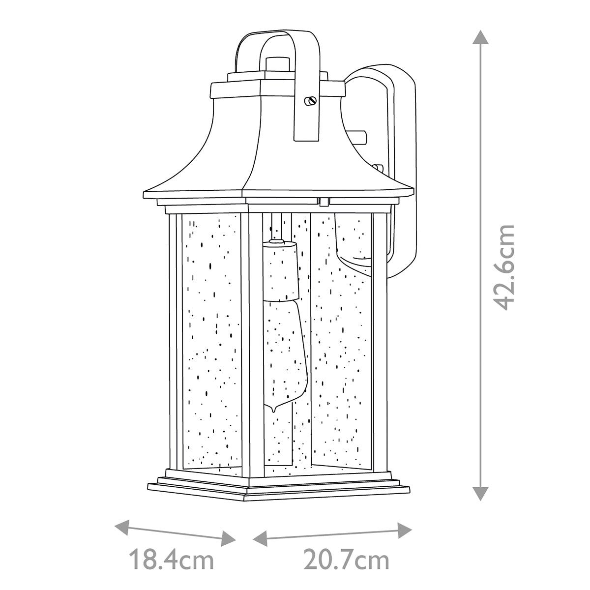 Quintiesse Grant Outdoor Medium Wall Lantern in Burnished Bronze