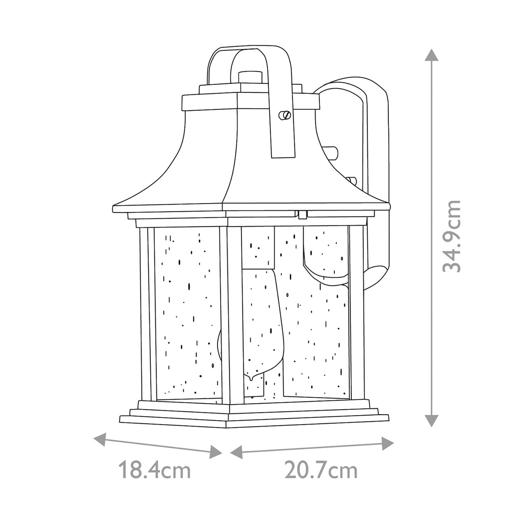 Quintiesse Grant Outdoor Small Wall Lantern in Burnished Bronze