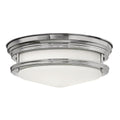 Quintiesse Hadrian 2 Light Flush Ceiling Light Chrome Opal Glass