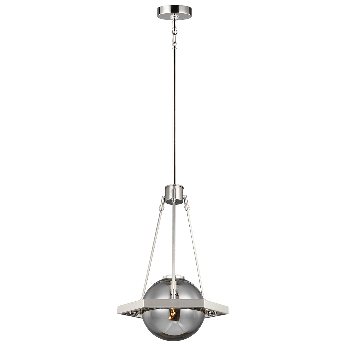 Quintiesse Harper 1 Light Pendant Light Polished Nickel