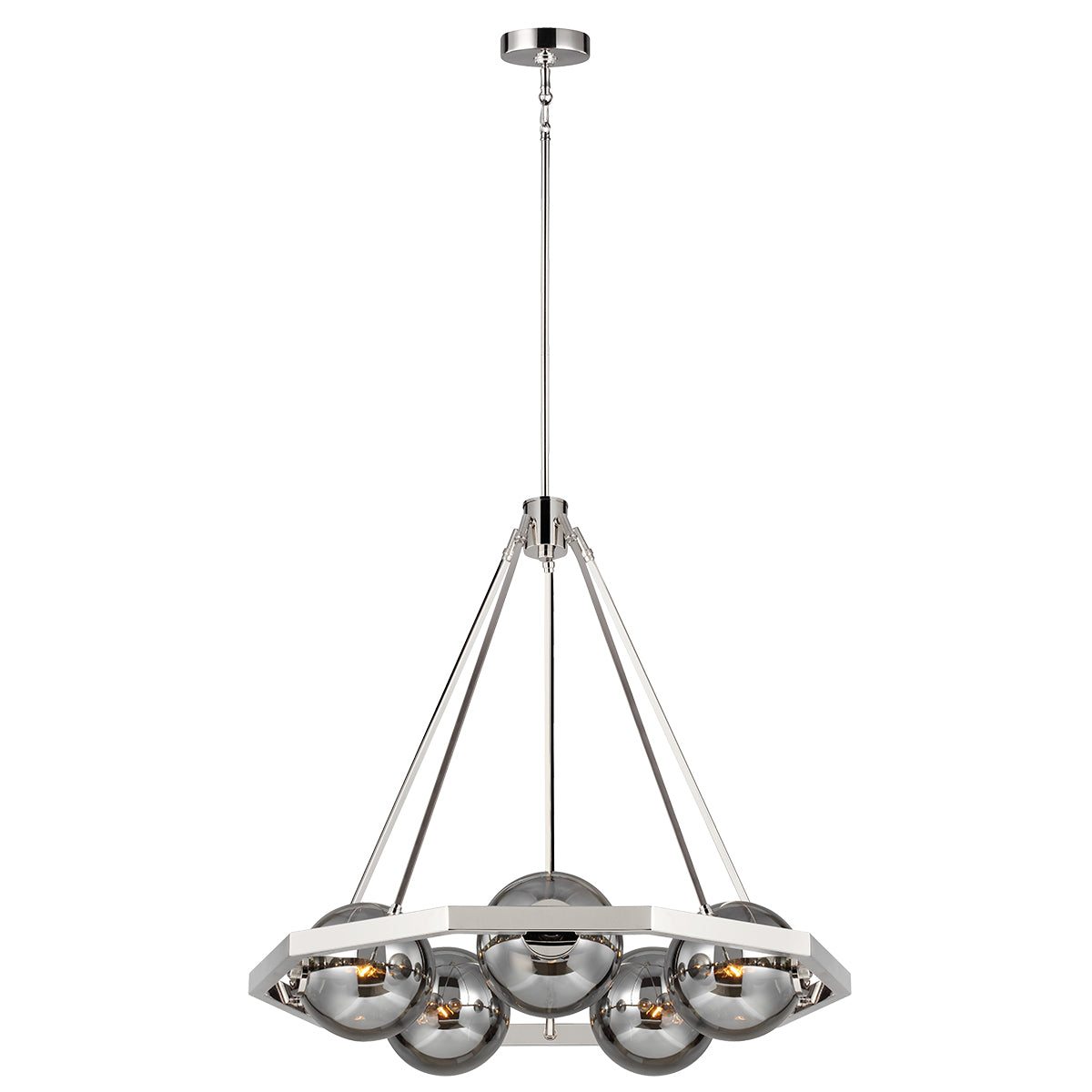 Quintiesse Harper 5 Light Chandelier Polished Nickel
