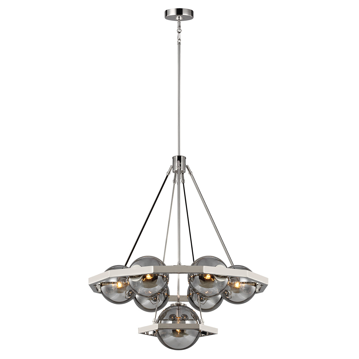 Quintiesse Harper 7 Light Chandelier Polished Nickel