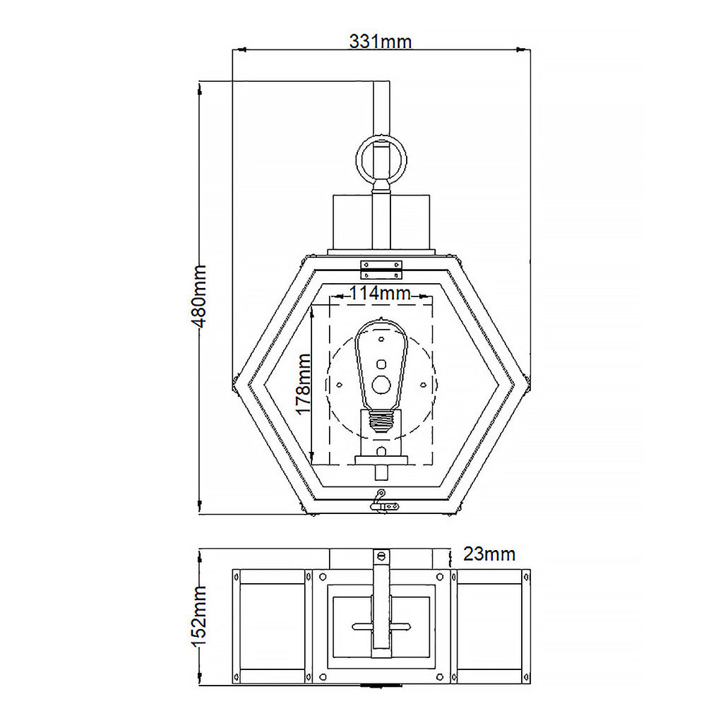 Quintiesse Heath Outdoor Medium Wall Lantern in Burnished Bronze