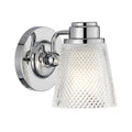 Quintiesse Hudson 1 Light Bathroom Wall Light Polished Chrome Clear Glass Shade