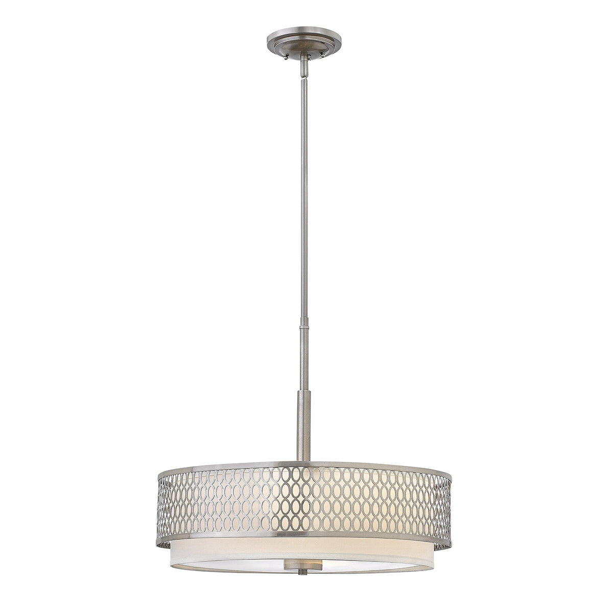 Hinkley Jules 3 Light Semi Flush Ceiling Light in Brushed Nickel
