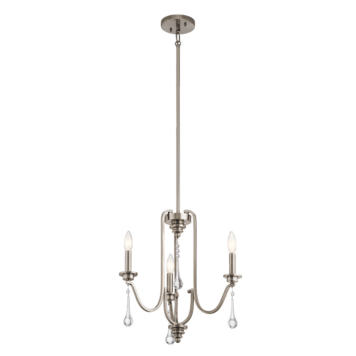 Quintiesse Karlee 3 Light Chandelier Classic Pewter