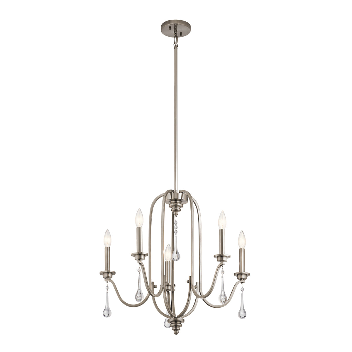 Quintiesse Karlee 5 Light Chandelier Classic Pewter