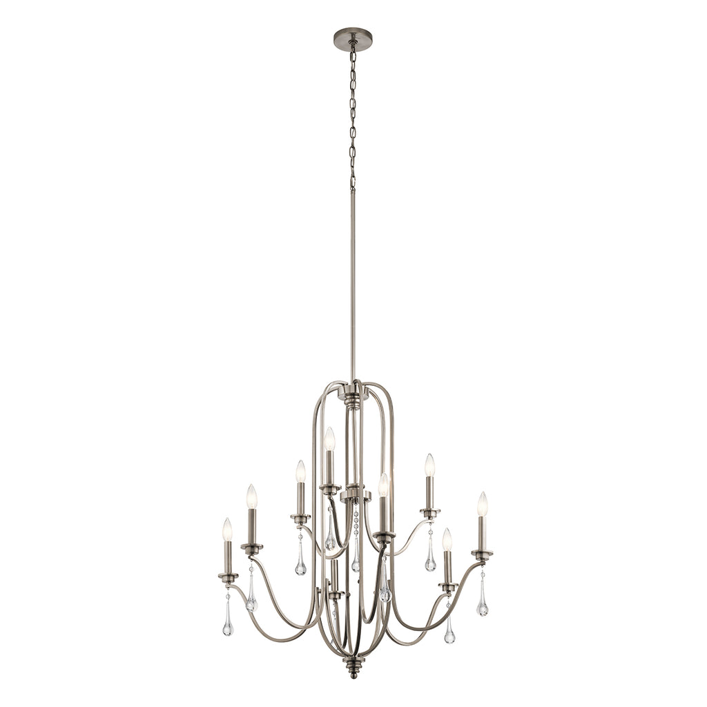Quintiesse Karlee 9 Light Chandelier Classic Pewter