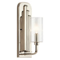 Quintiesse Kimrose Wall Light Polished Nickel Clear Glass Shade