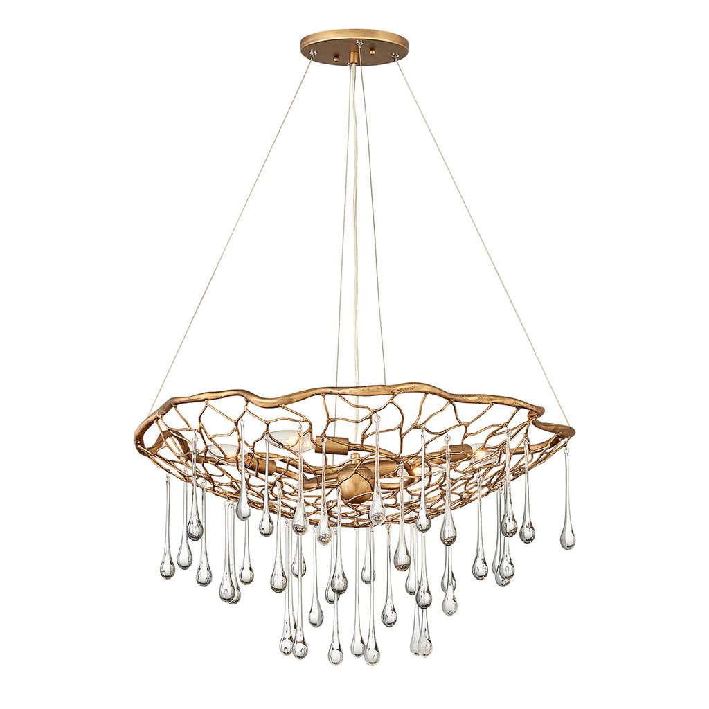 Quintiesse Laguna 4 Light Pendant Light Burnished Gold