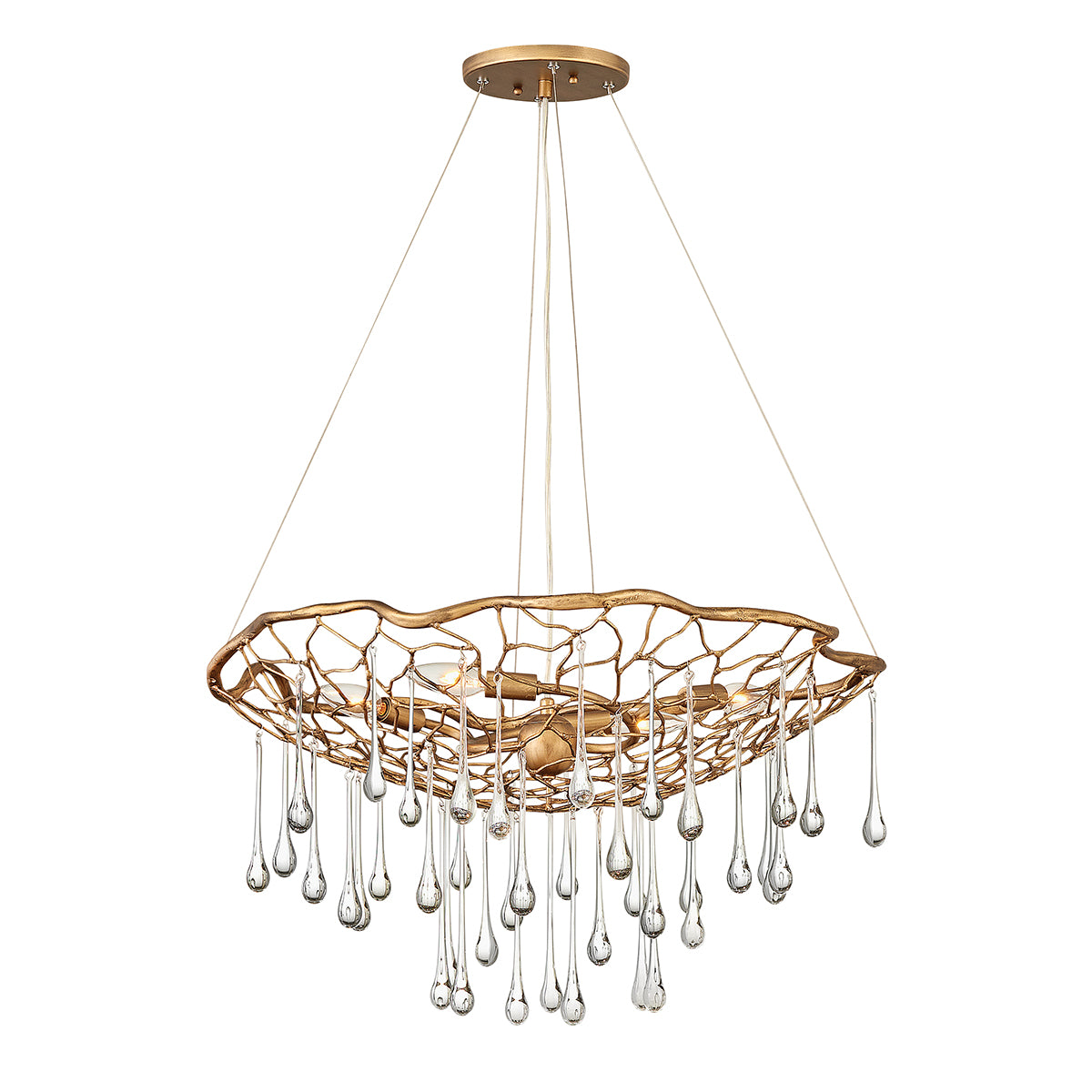 Quintiesse Laguna 4 Light Pendant Light Burnished Gold