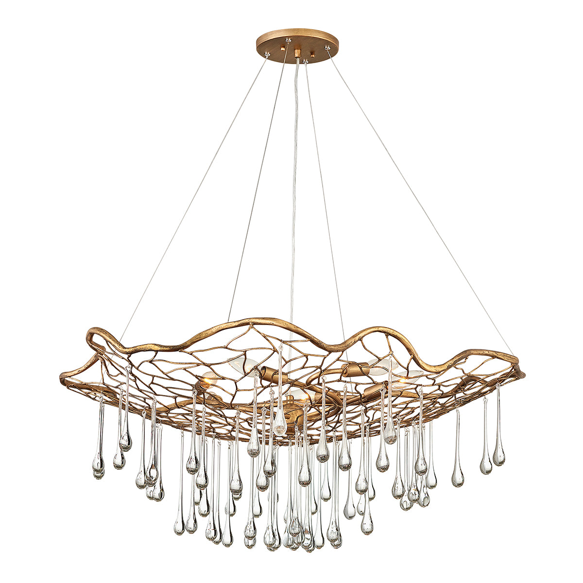 Quintiesse Laguna 6 Light Pendant Light Burnished Gold