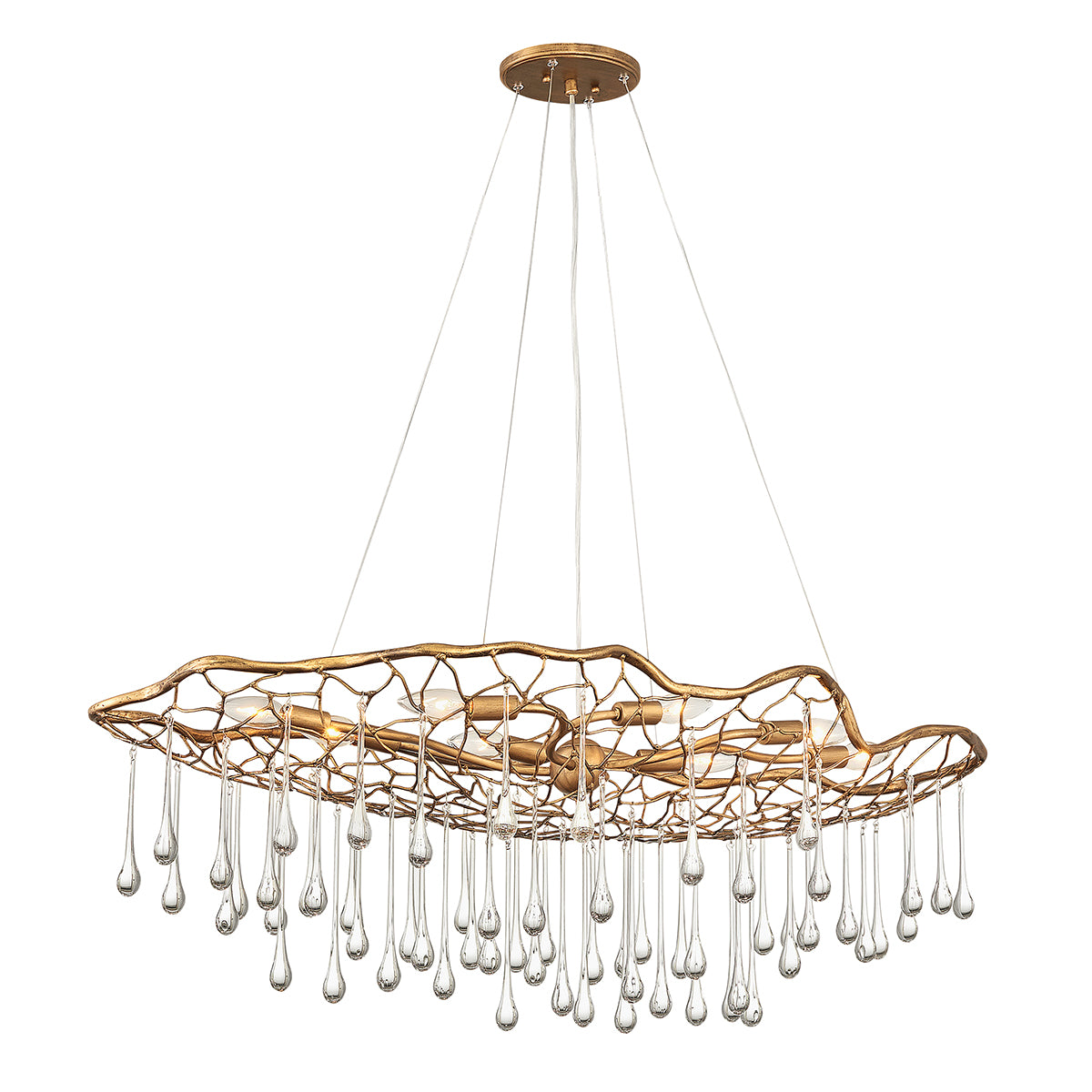 Quintiesse Laguna 8 Light Pendant Light Burnished Gold