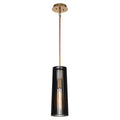 Quintiesse Linara 1 Light Pendant Light Brass Black