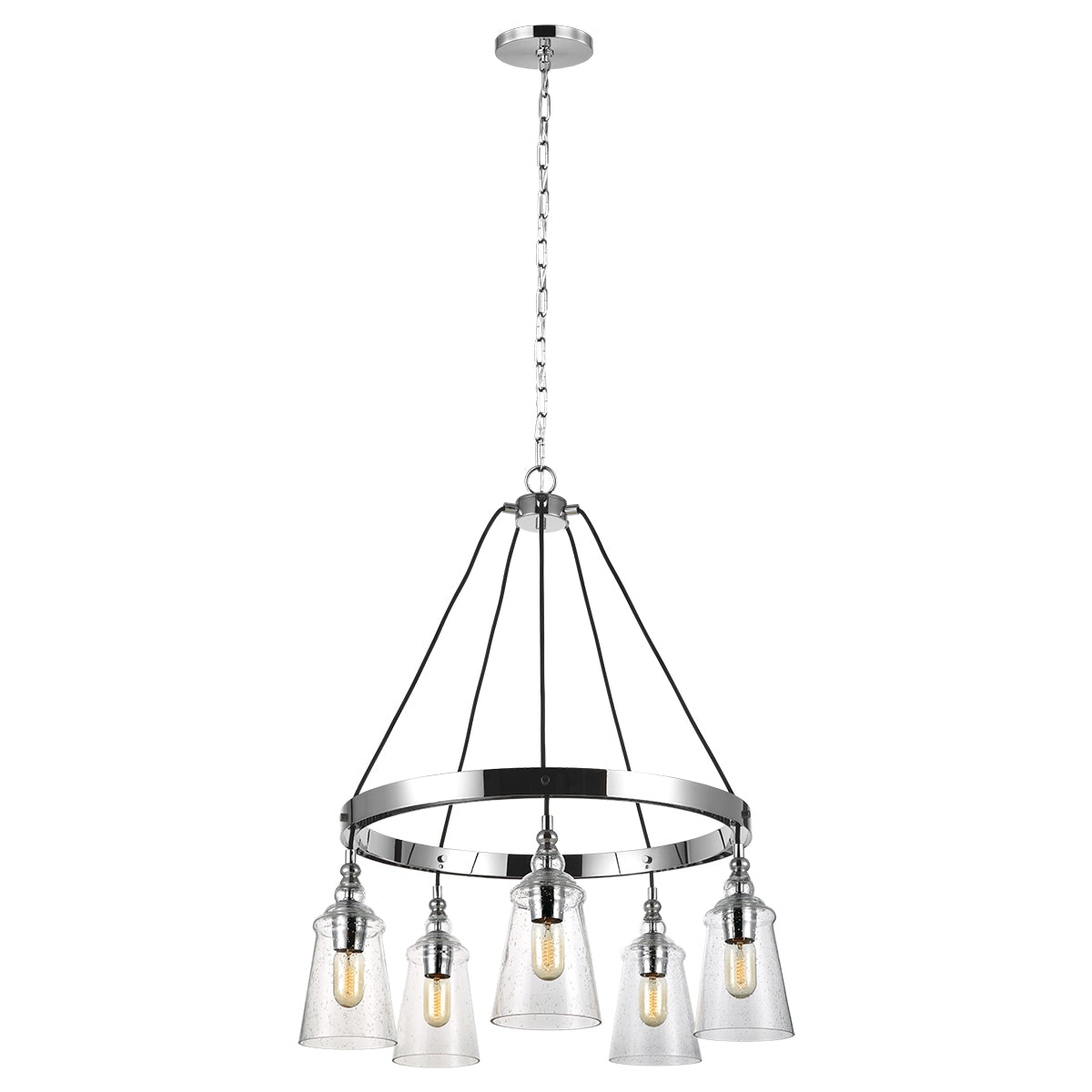 Quintiesse Loras 5 Light Chandelier Chrome