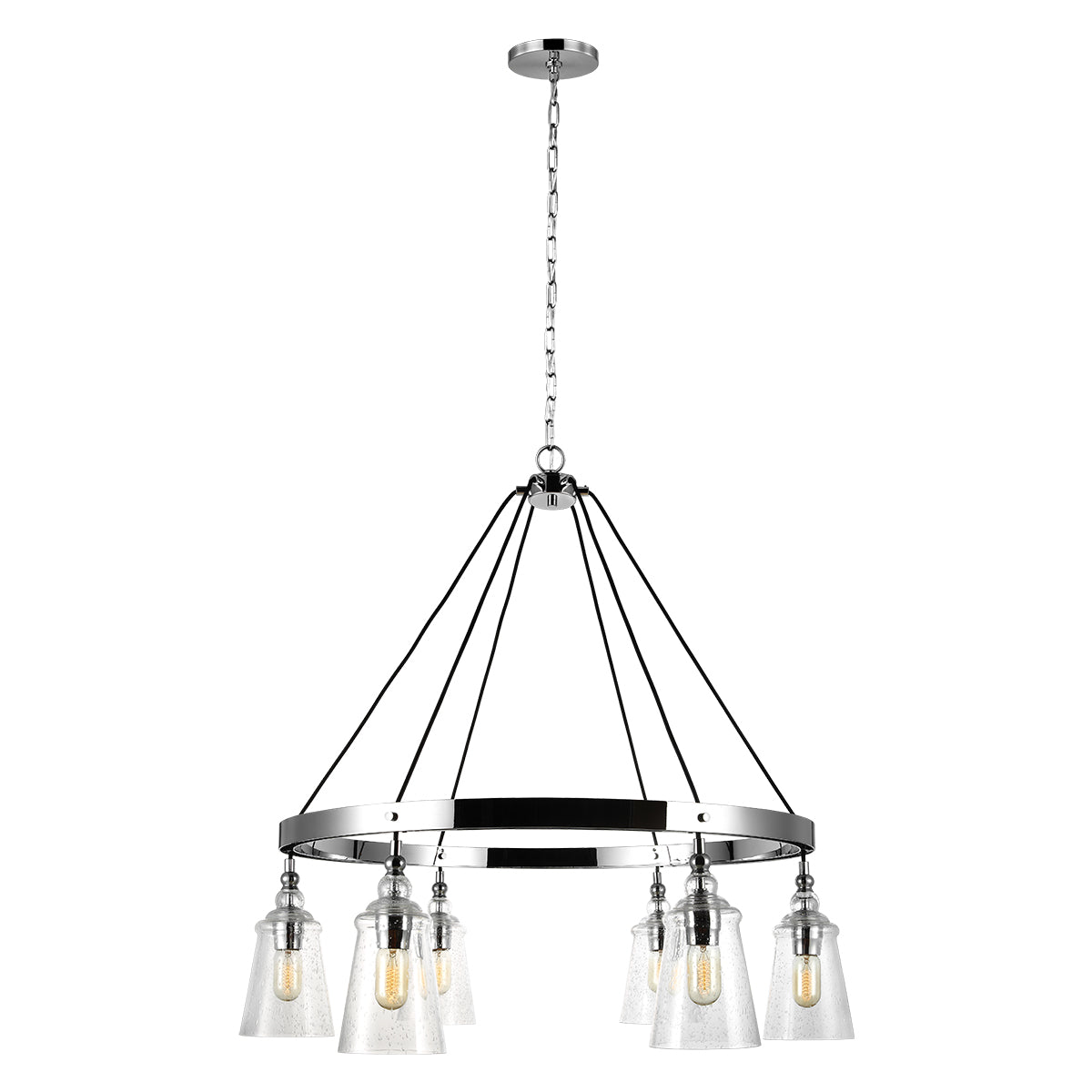 Quintiesse Loras 6 Light Chandelier Chrome
