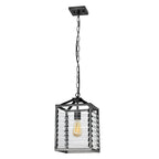 Elstead Louvre 1 Light Pendant Light in Gunmetal Paint Finish