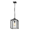 Elstead Louvre 1 Light Pendant Light in Gunmetal Paint Finish