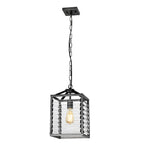 Elstead Louvre 1 Light Pendant Light in Gunmetal Paint Finish
