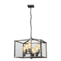 Elstead Louvre 6 Light Pendant Light in Gunmetal Paint Finish