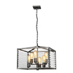Elstead Louvre 6 Light Pendant Light in Gunmetal Paint Finish
