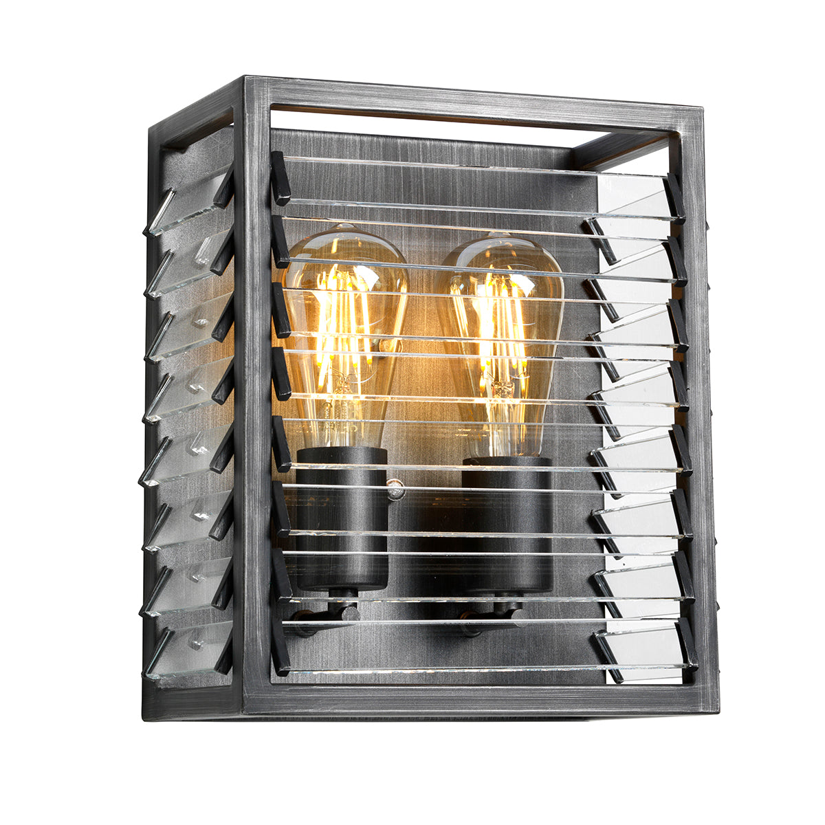 Elstead Louvre 2 Light Wall Light in Gunmetal Paint Finish