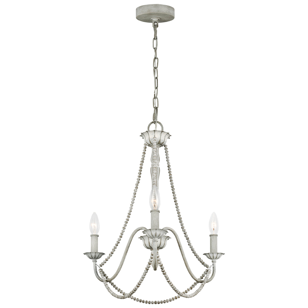 Feiss Maryville 3 Light Chandelier in Washed Grey