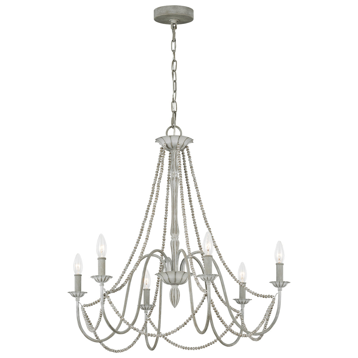 Feiss Maryville 6 Light Chandelier in Washed Grey