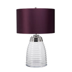 Quintiesse Milne Table Lamp Polished Nickel Aubergine