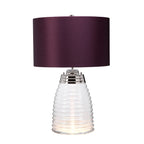 Quintiesse Milne Table Lamp Polished Nickel Aubergine