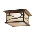 Quintiesse Morris 2 Light Flush Ceiling Light Distressed Copper
