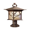 Quintiesse Morris 1 Light Pedestal Lantern Distressed Copper
